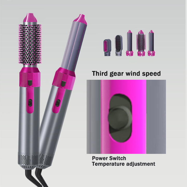 5-in-1 Hair Styler Hot Air Brush – Salon Style at Home