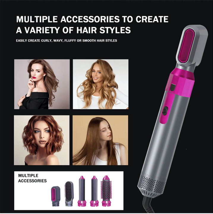 5-in-1 Hair Styler Hot Air Brush – Salon Style at Home